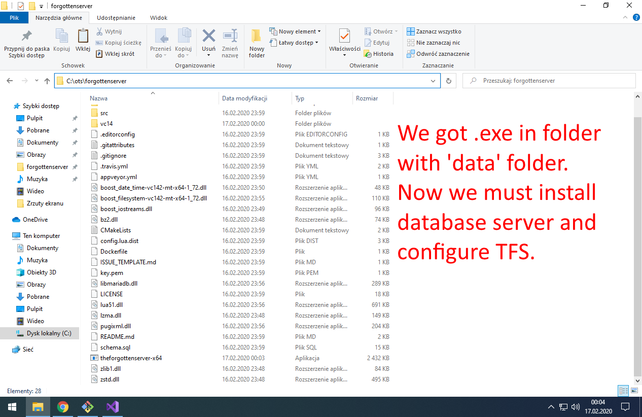 TFS is ready. Now we need to install database server and import TFS database schema.