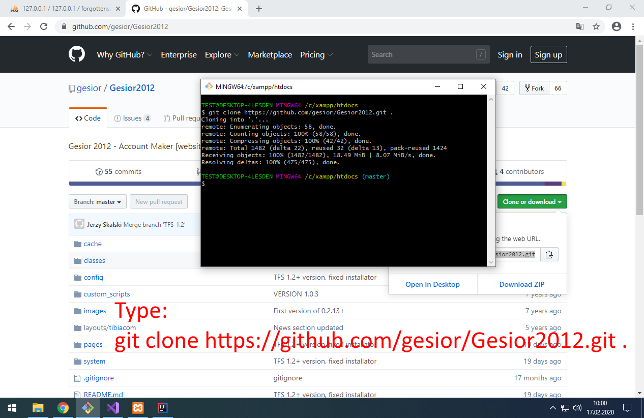 Type: git clone https://github.com/gesior/Gesior2012.git .